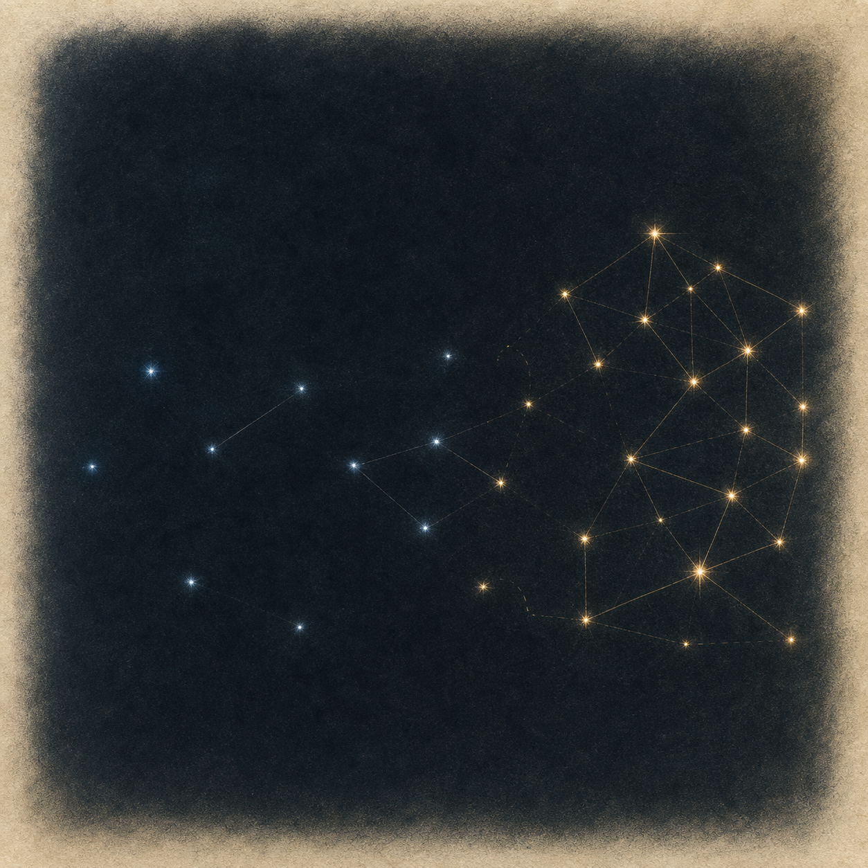 A star linked by faint hand-drawn lines to smaller stars.